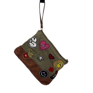 American Eagle Outfitters Zipper Clutch Purse Cosmetic‎ Bag Army Green